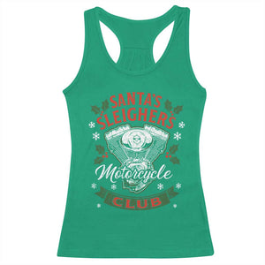 Christmas Motorcycle Biker Racerback Tank Top Santas Sleighers Motorcycle Club TS11 Irish Green Print Your Wear