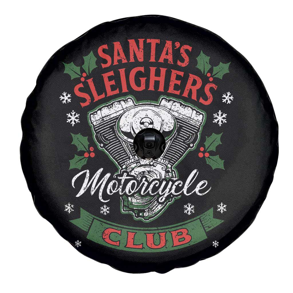 Christmas Motorcycle Biker Spare Tire Cover Santas Sleighers Motorcycle Club TS11 Print Your Wear