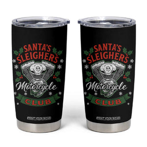 Christmas Motorcycle Biker Tumbler Cup Santas Sleighers Motorcycle Club TS11 Black Print Your Wear