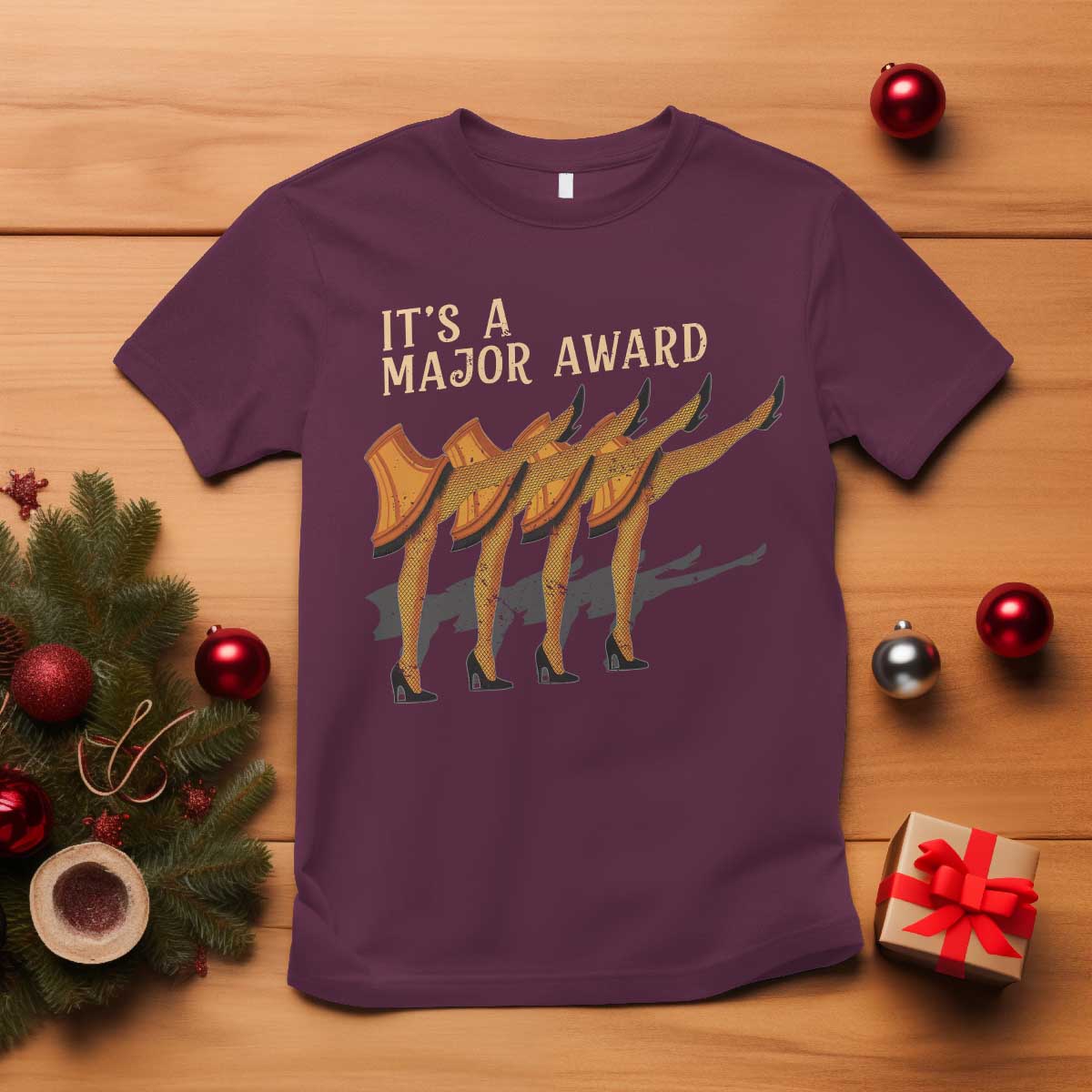 Funny Christmas Movie It's A Major Award T Shirt Italian Leg Lamp TS11 Maroon Print Your Wear
