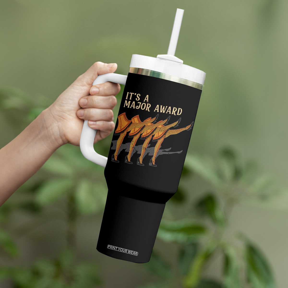 Funny Christmas Movie It's A Major Award Tumbler With Handle Italian Leg Lamp TS11 Print Your Wear