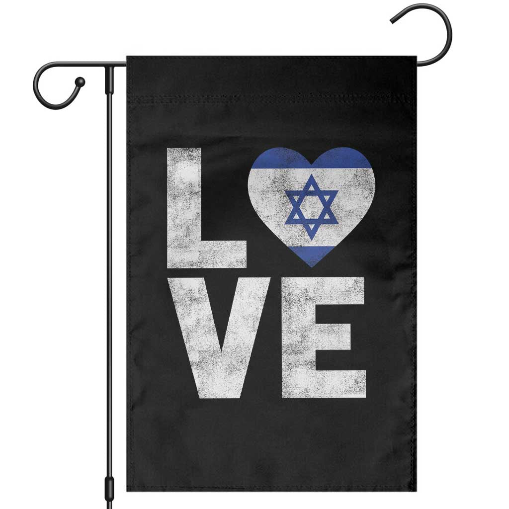 I Love Israel Jewish Gifts Star of David Israeli Garden Flag TS11 Black Print Your Wear