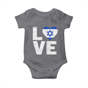 I Love Israel Jewish Gifts Star of David Israeli Baby Onesie TS11 Charcoal Print Your Wear
