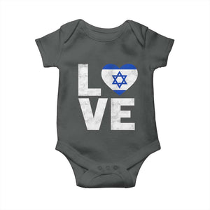 I Love Israel Jewish Gifts Star of David Israeli Baby Onesie TS11 Dark Heather Print Your Wear