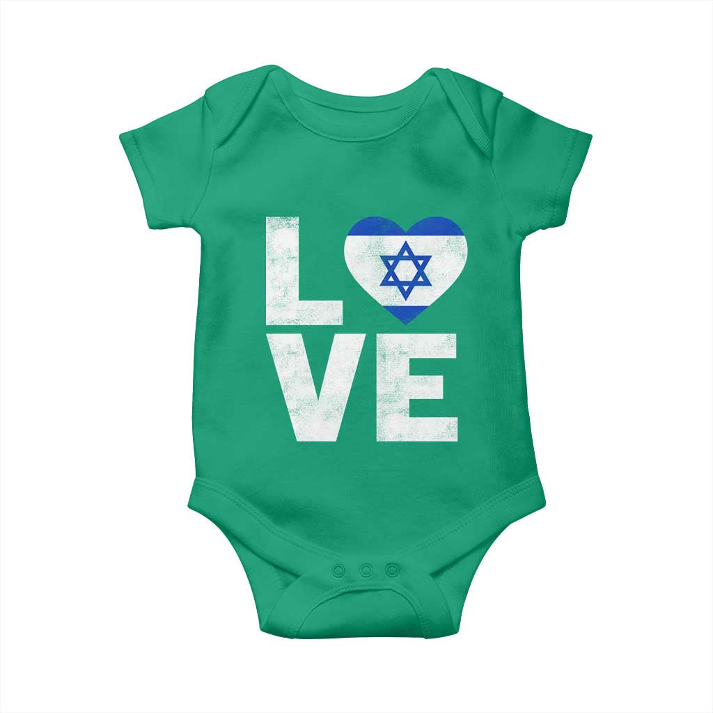 I Love Israel Jewish Gifts Star of David Israeli Baby Onesie TS11 Irish Green Print Your Wear