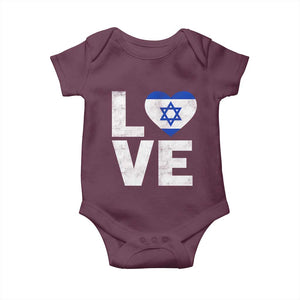 I Love Israel Jewish Gifts Star of David Israeli Baby Onesie TS11 Maroon Print Your Wear