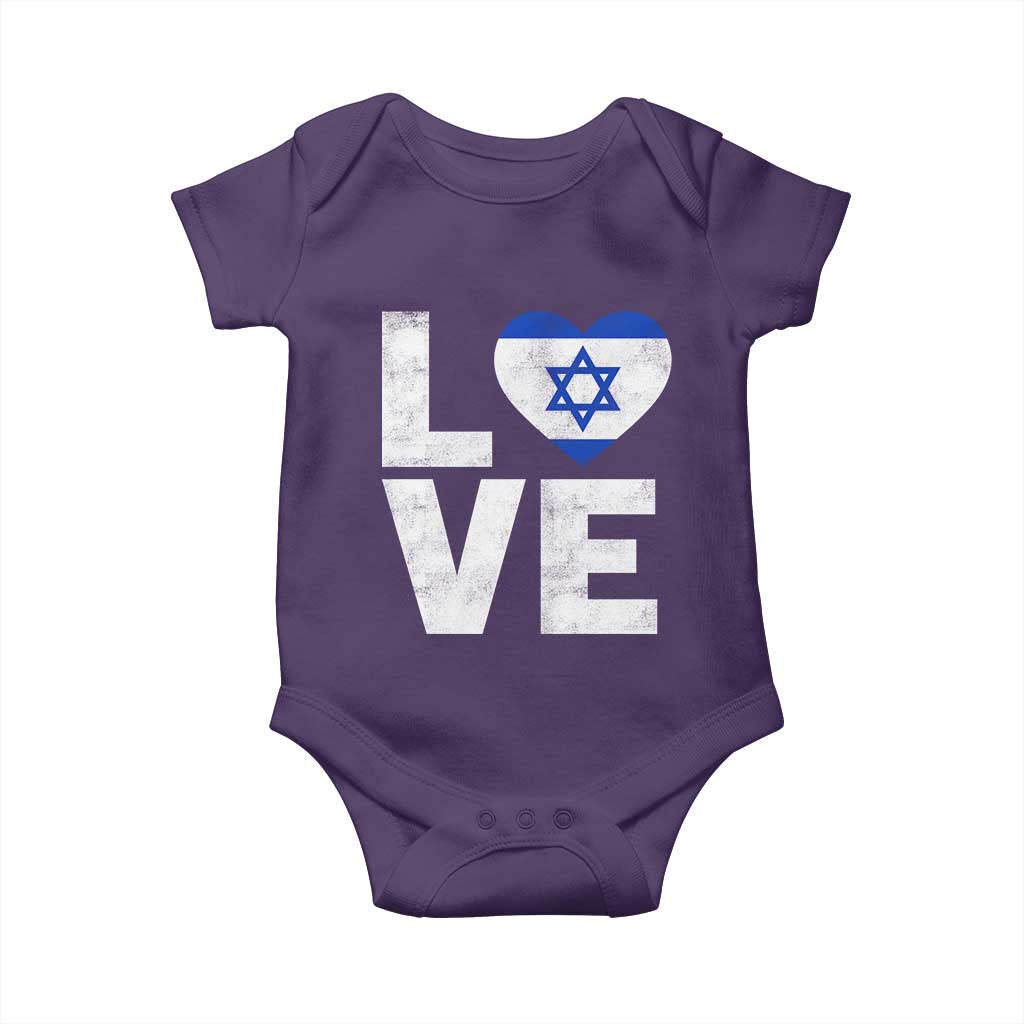 I Love Israel Jewish Gifts Star of David Israeli Baby Onesie TS11 Purple Print Your Wear