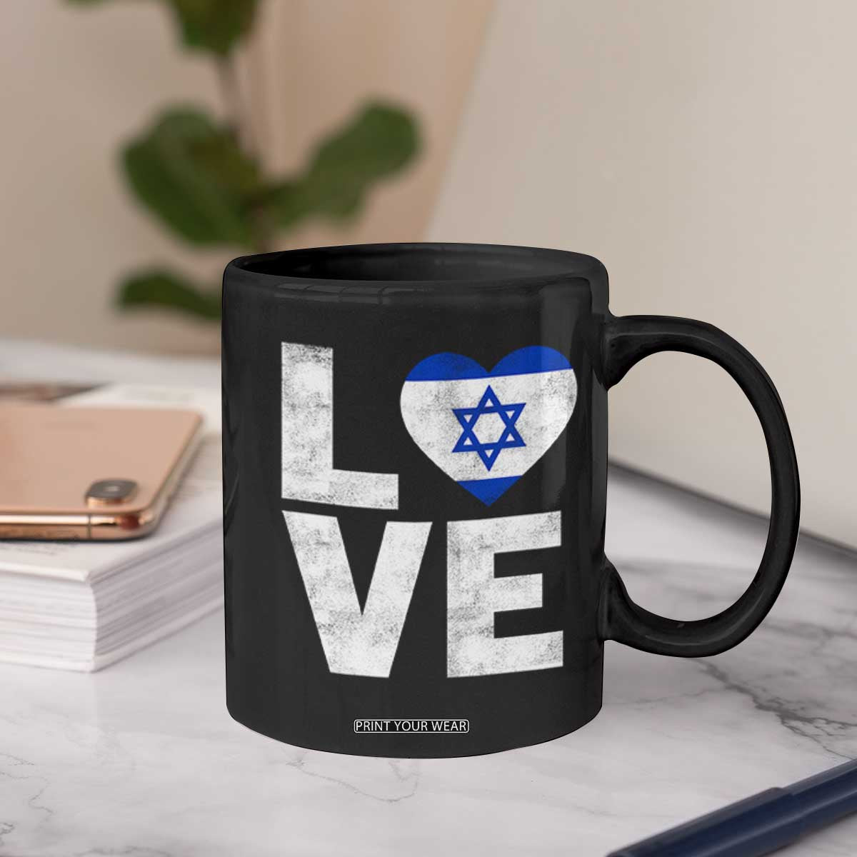 I Love Israel Jewish Gifts Star of David Israeli Coffee Mug TS11 Print Your Wear