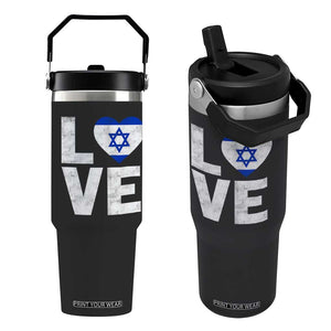 I Love Israel Jewish Gifts Star of David Israeli Flip Straw Tumbler TS11 One Size: 30 oz Black Print Your Wear