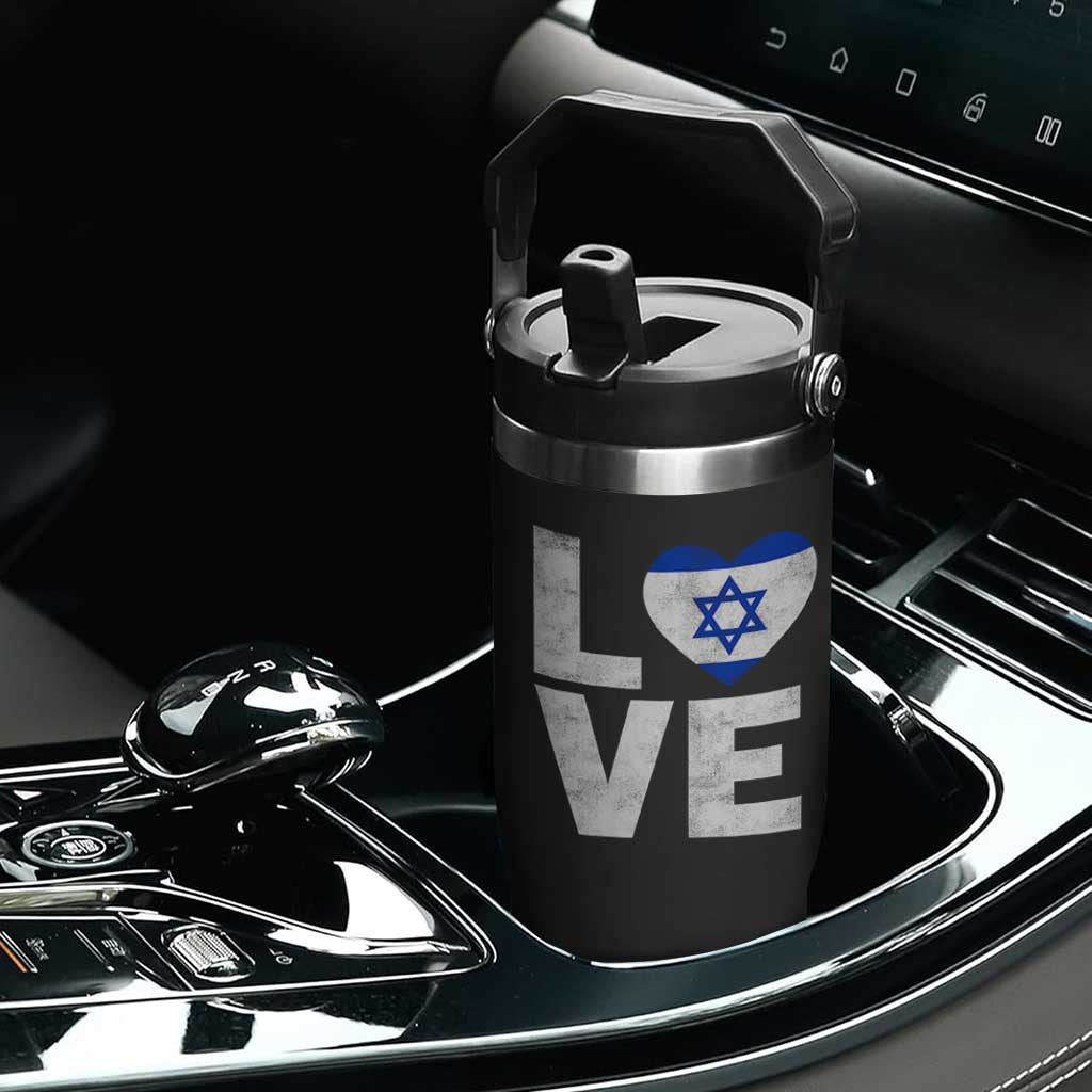 I Love Israel Jewish Gifts Star of David Israeli Flip Straw Tumbler TS11 Print Your Wear