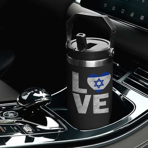 I Love Israel Jewish Gifts Star of David Israeli Flip Straw Tumbler TS11 Print Your Wear