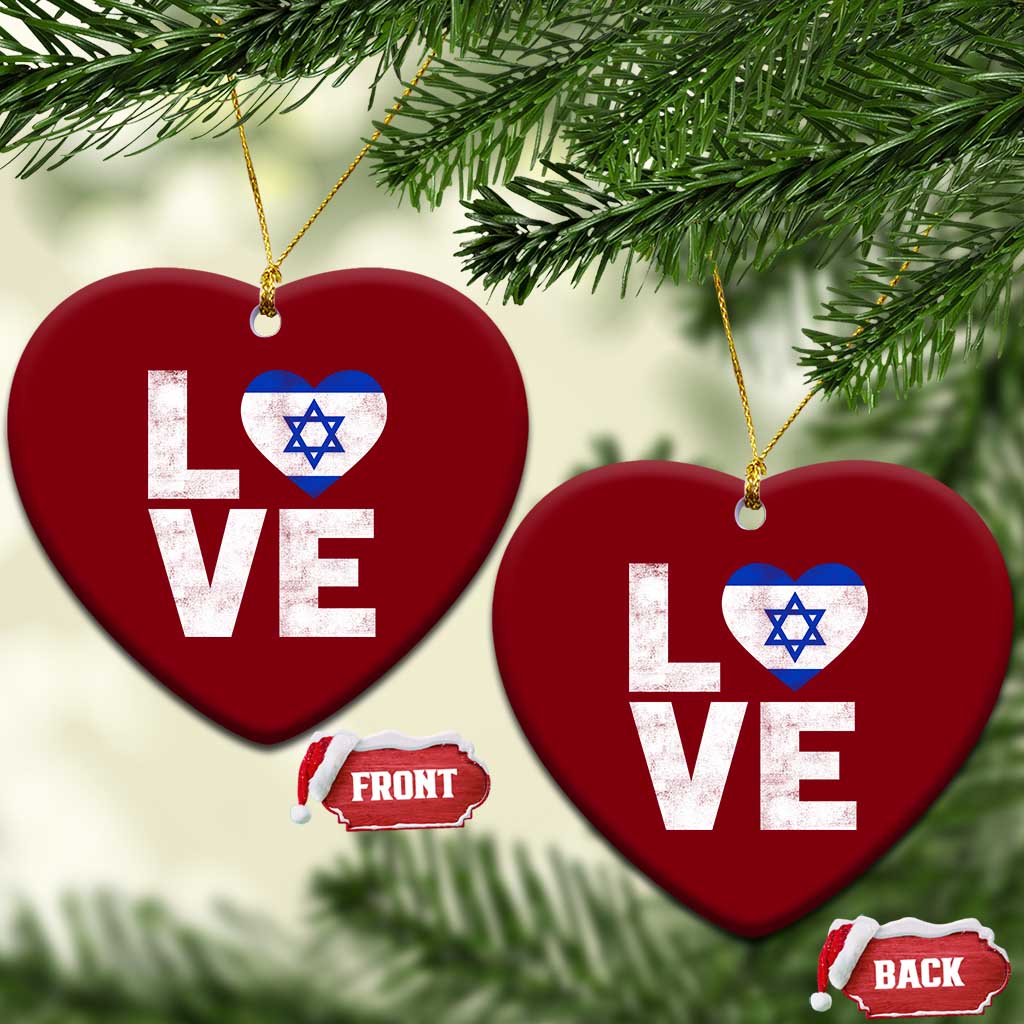I Love Israel Jewish Gifts Star of David Israeli Ceramic Ornament TS11 Print Your Wear