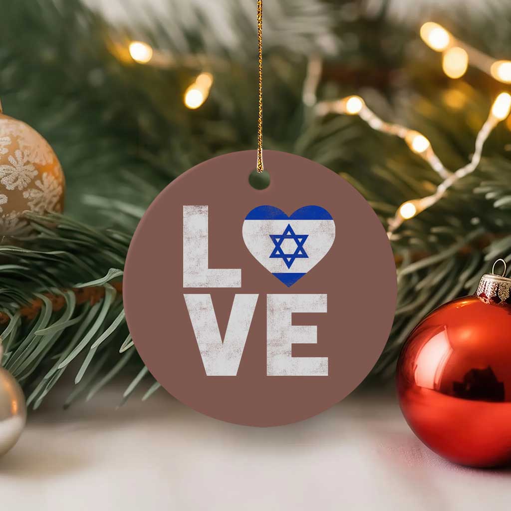 I Love Israel Jewish Gifts Star of David Israeli Ceramic Ornament TS11 1pc Mocha Print Your Wear