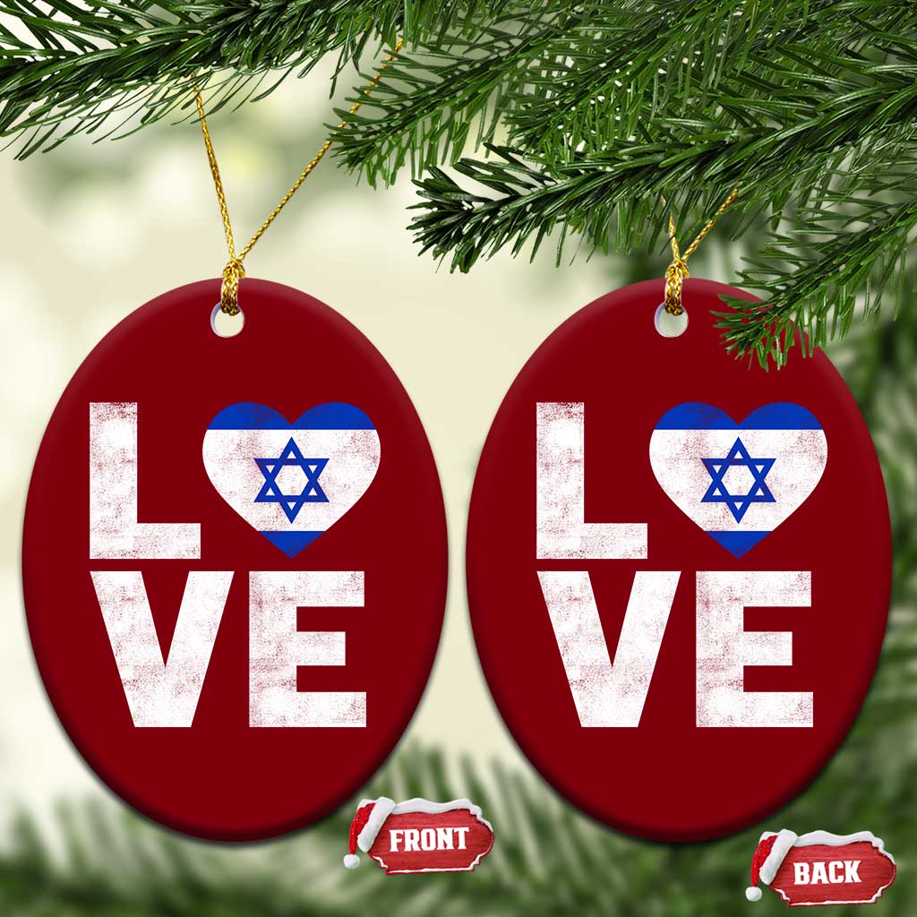 I Love Israel Jewish Gifts Star of David Israeli Ceramic Ornament TS11 Print Your Wear