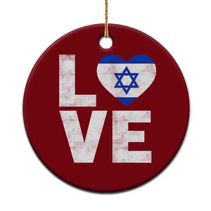 I Love Israel Jewish Gifts Star of David Israeli Ceramic Ornament TS11 1pc Red Print Your Wear