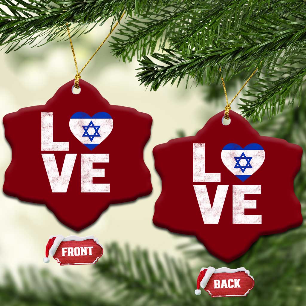 I Love Israel Jewish Gifts Star of David Israeli Ceramic Ornament TS11 Print Your Wear