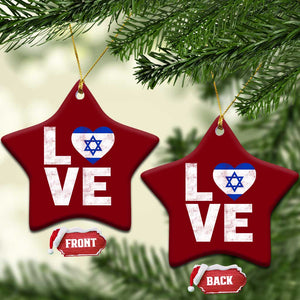 I Love Israel Jewish Gifts Star of David Israeli Ceramic Ornament TS11 Print Your Wear