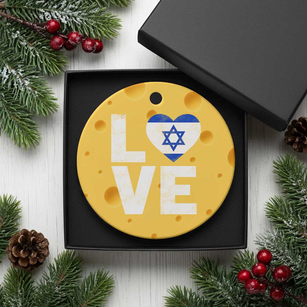 I Love Israel Jewish Gifts Star of David Israeli Ceramic Ornament TS11 1pc Yellow Cheese Print Your Wear