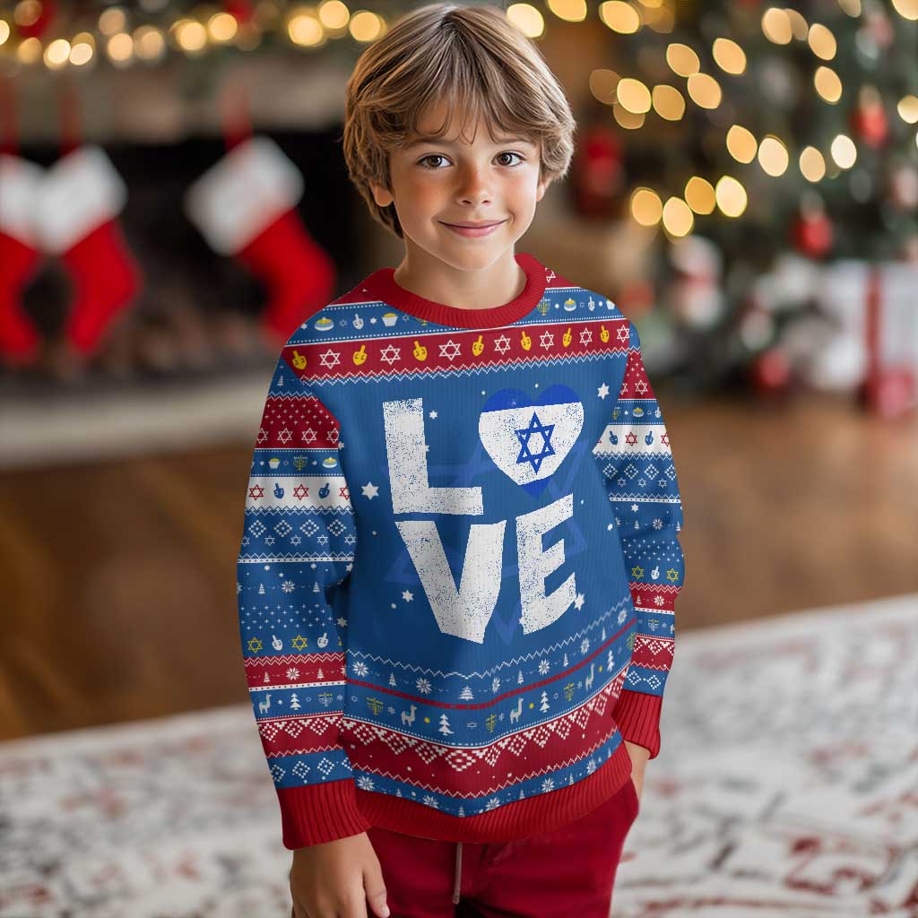 I Love Israel Jewish Gifts Star of David Israeli Hanukkah Ugly Sweater TS11 Blue Red Print Your Wear