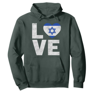 I Love Israel Jewish Gifts Star of David Israeli Hoodie TS11 Dark Forest Green Print Your Wear