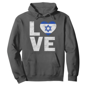 I Love Israel Jewish Gifts Star of David Israeli Hoodie TS11 Dark Heather Print Your Wear