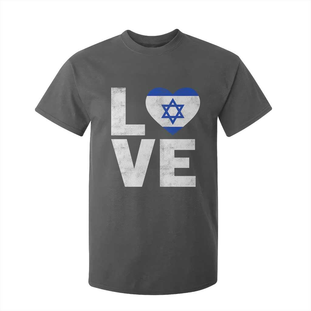 I Love Israel Jewish Gifts Star of David Israeli T Shirt For Kid TS11 Dark Heather Print Your Wear