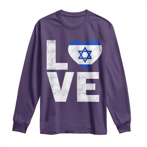 I Love Israel Jewish Gifts Star of David Israeli Long Sleeve Shirt TS11 Purple Print Your Wear