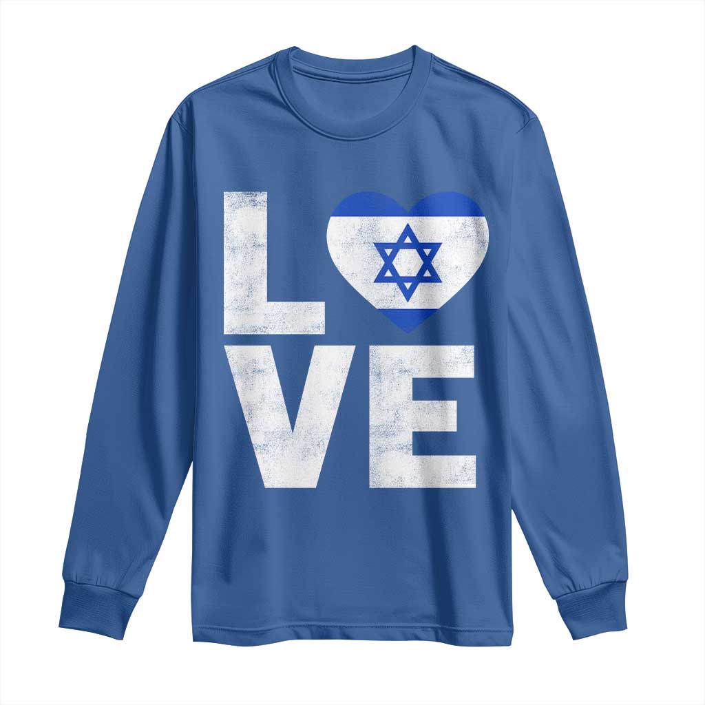 I Love Israel Jewish Gifts Star of David Israeli Long Sleeve Shirt TS11 Royal Blue Print Your Wear