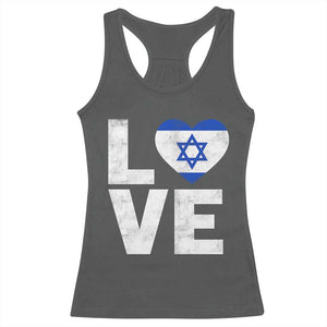 I Love Israel Jewish Gifts Star of David Israeli Racerback Tank Top TS11 Dark Heather Print Your Wear