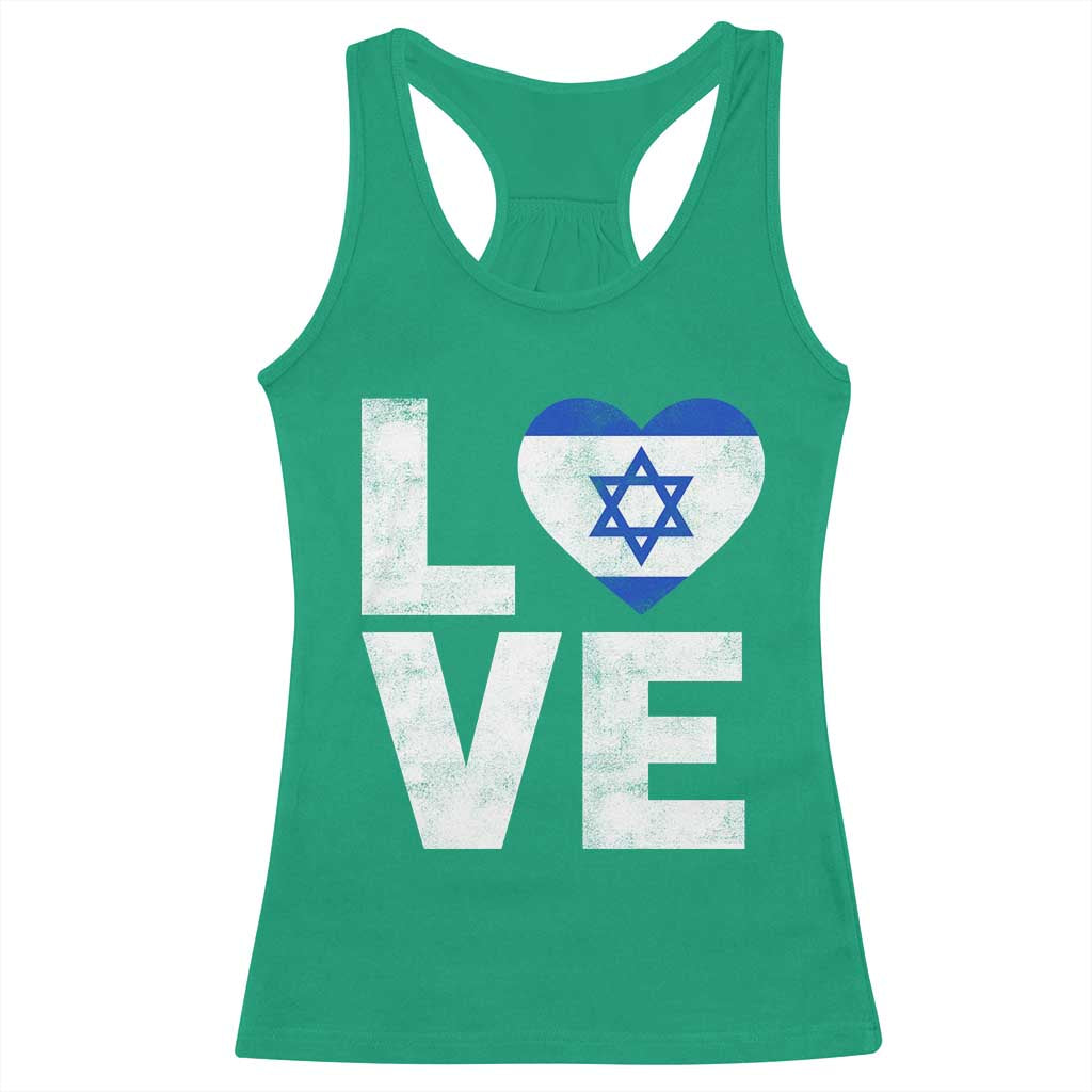I Love Israel Jewish Gifts Star of David Israeli Racerback Tank Top TS11 Irish Green Print Your Wear