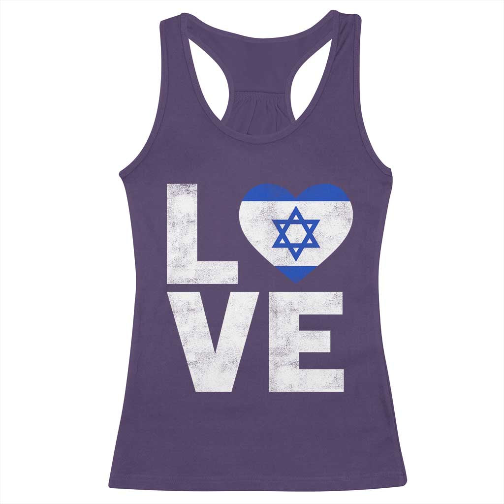 I Love Israel Jewish Gifts Star of David Israeli Racerback Tank Top TS11 Purple Print Your Wear