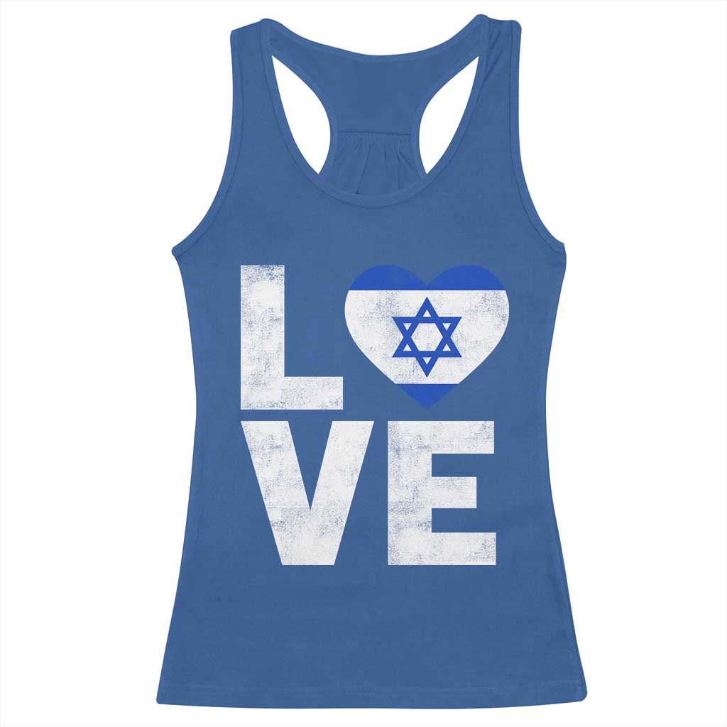I Love Israel Jewish Gifts Star of David Israeli Racerback Tank Top TS11 Royal Blue Print Your Wear