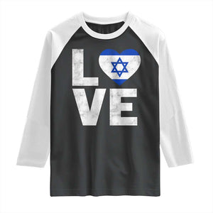 I Love Israel Jewish Gifts Star of David Israeli Raglan Shirt TS11 Black White Print Your Wear
