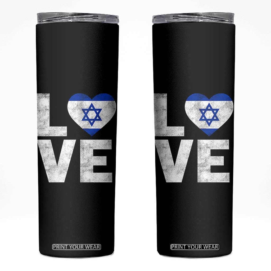 I Love Israel Jewish Gifts Star of David Israeli Skinny Tumbler TS11 Black Print Your Wear
