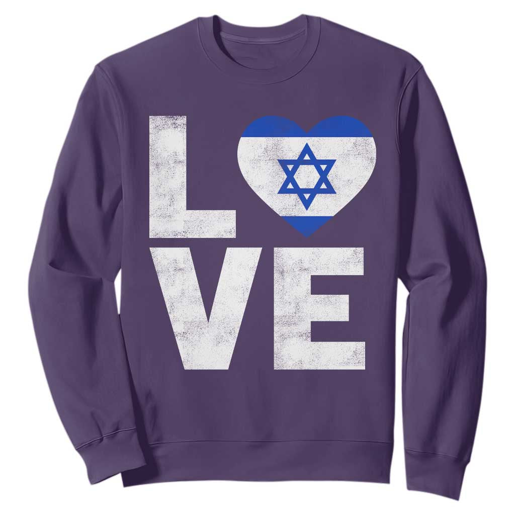 I Love Israel Jewish Gifts Star of David Israeli Sweatshirt TS11 Purple Print Your Wear