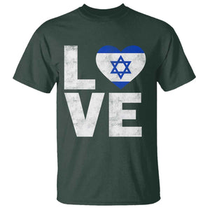 I Love Israel Jewish Gifts Star of David Israeli T Shirt TS11 Dark Forest Green Print Your Wear