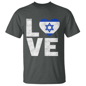 I Love Israel Jewish Gifts Star of David Israeli T Shirt TS11 Dark Heather Print Your Wear