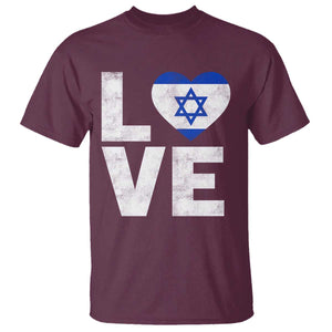 I Love Israel Jewish Gifts Star of David Israeli T Shirt TS11 Maroon Print Your Wear