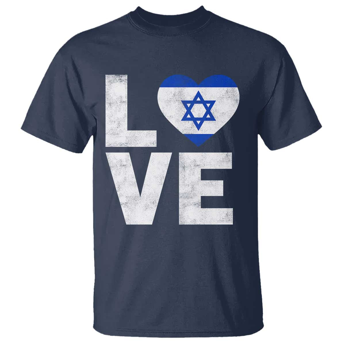 I Love Israel Jewish Gifts Star of David Israeli T Shirt TS11 Navy Print Your Wear