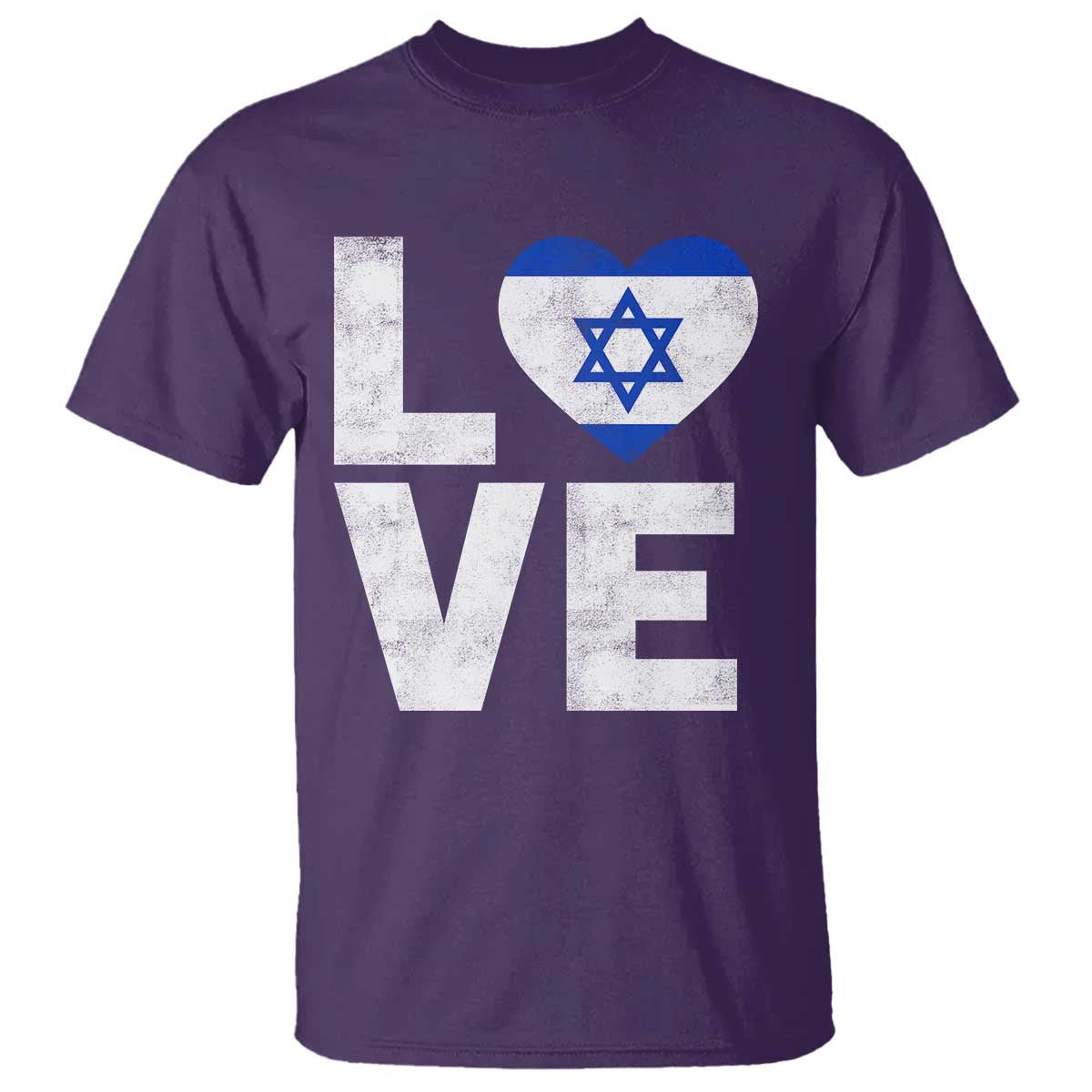 I Love Israel Jewish Gifts Star of David Israeli T Shirt TS11 Purple Print Your Wear