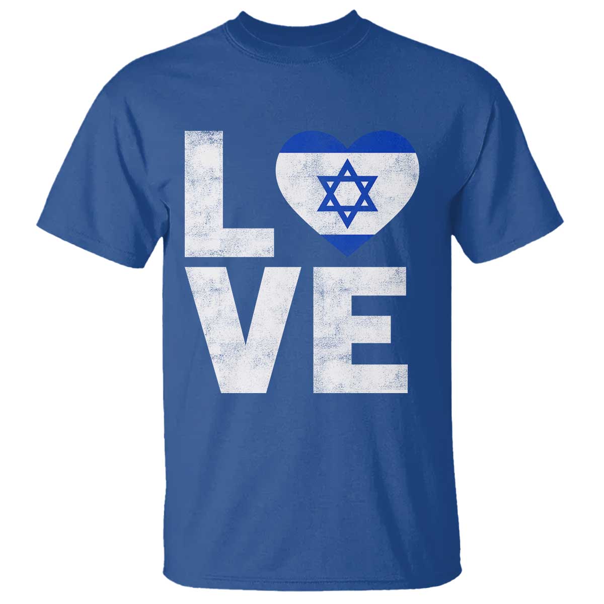 I Love Israel Jewish Gifts Star of David Israeli T Shirt TS11 Royal Blue Print Your Wear