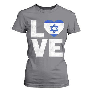 I Love Israel Jewish Gifts Star of David Israeli T Shirt For Women TS11 Charcoal Print Your Wear