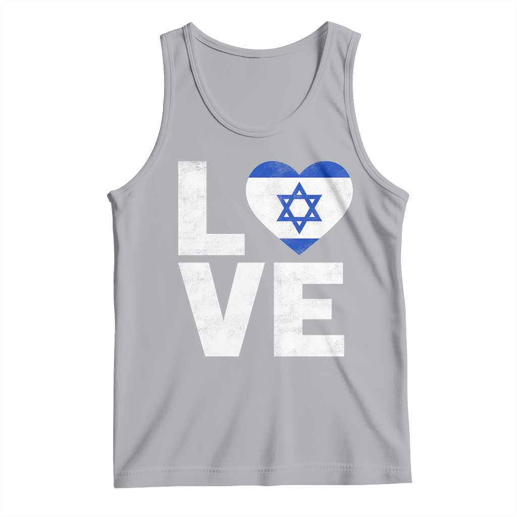 I Love Israel Jewish Gifts Star of David Israeli Tank Top TS11 Athletic Heather Print Your Wear
