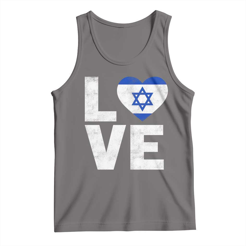 I Love Israel Jewish Gifts Star of David Israeli Tank Top TS11 Deep Heather Print Your Wear