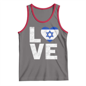 I Love Israel Jewish Gifts Star of David Israeli Tank Top TS11 Deep Heather Red Print Your Wear
