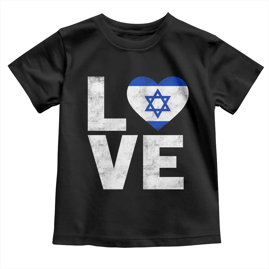 I Love Israel Jewish Gifts Star of David Israeli Toddler T Shirt TS11 Black Print Your Wear