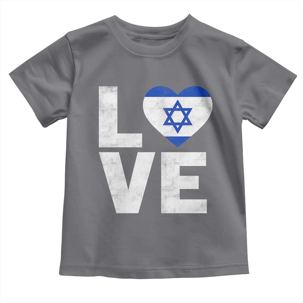 I Love Israel Jewish Gifts Star of David Israeli Toddler T Shirt TS11 Charcoal Print Your Wear