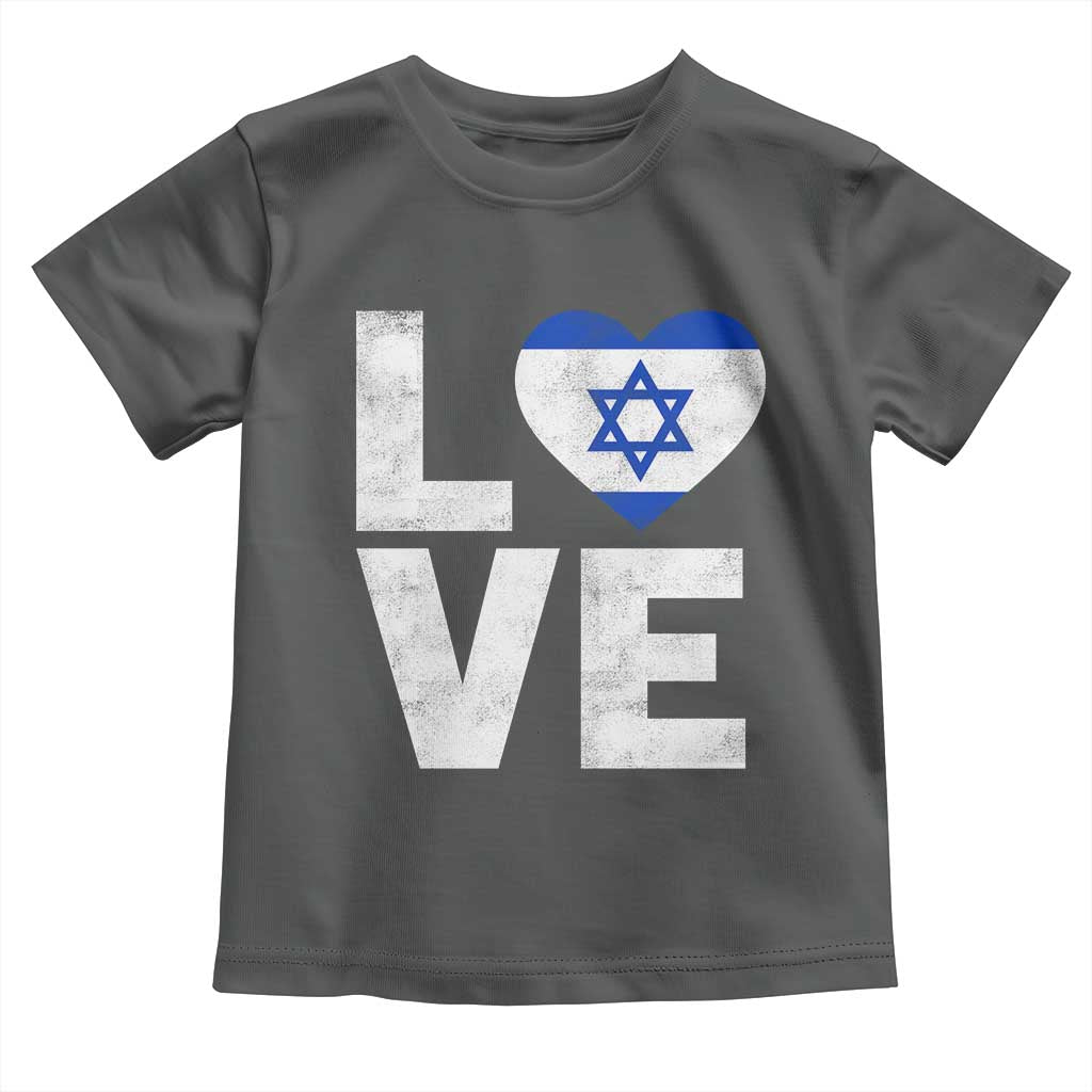 I Love Israel Jewish Gifts Star of David Israeli Toddler T Shirt TS11 Dark Heather Print Your Wear