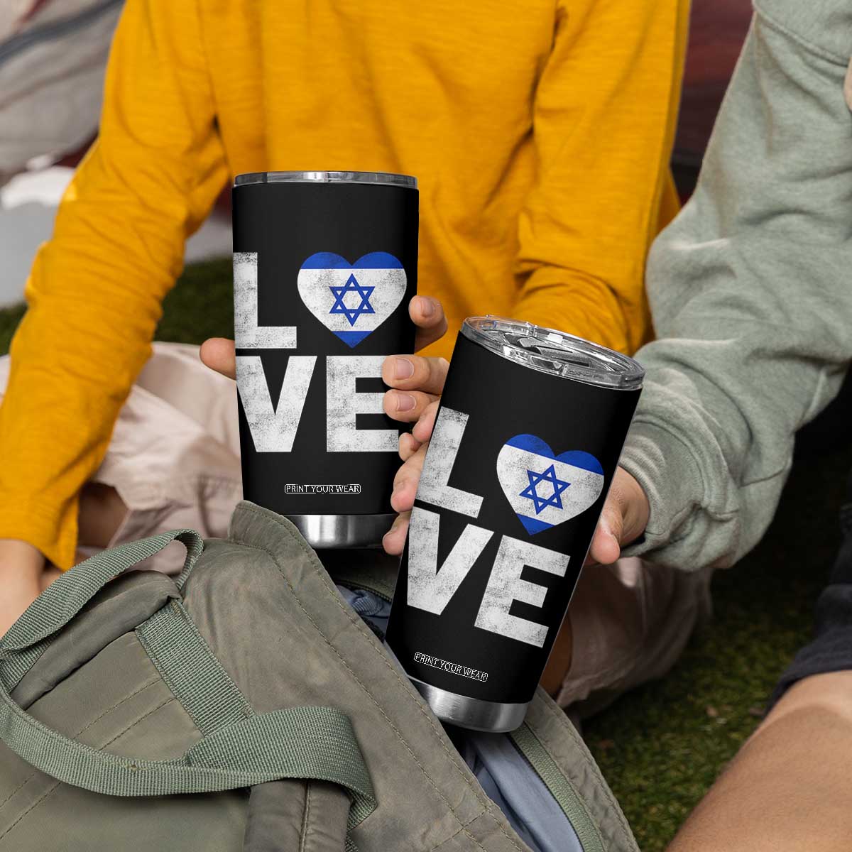 I Love Israel Jewish Gifts Star of David Israeli Tumbler Cup TS11 Print Your Wear
