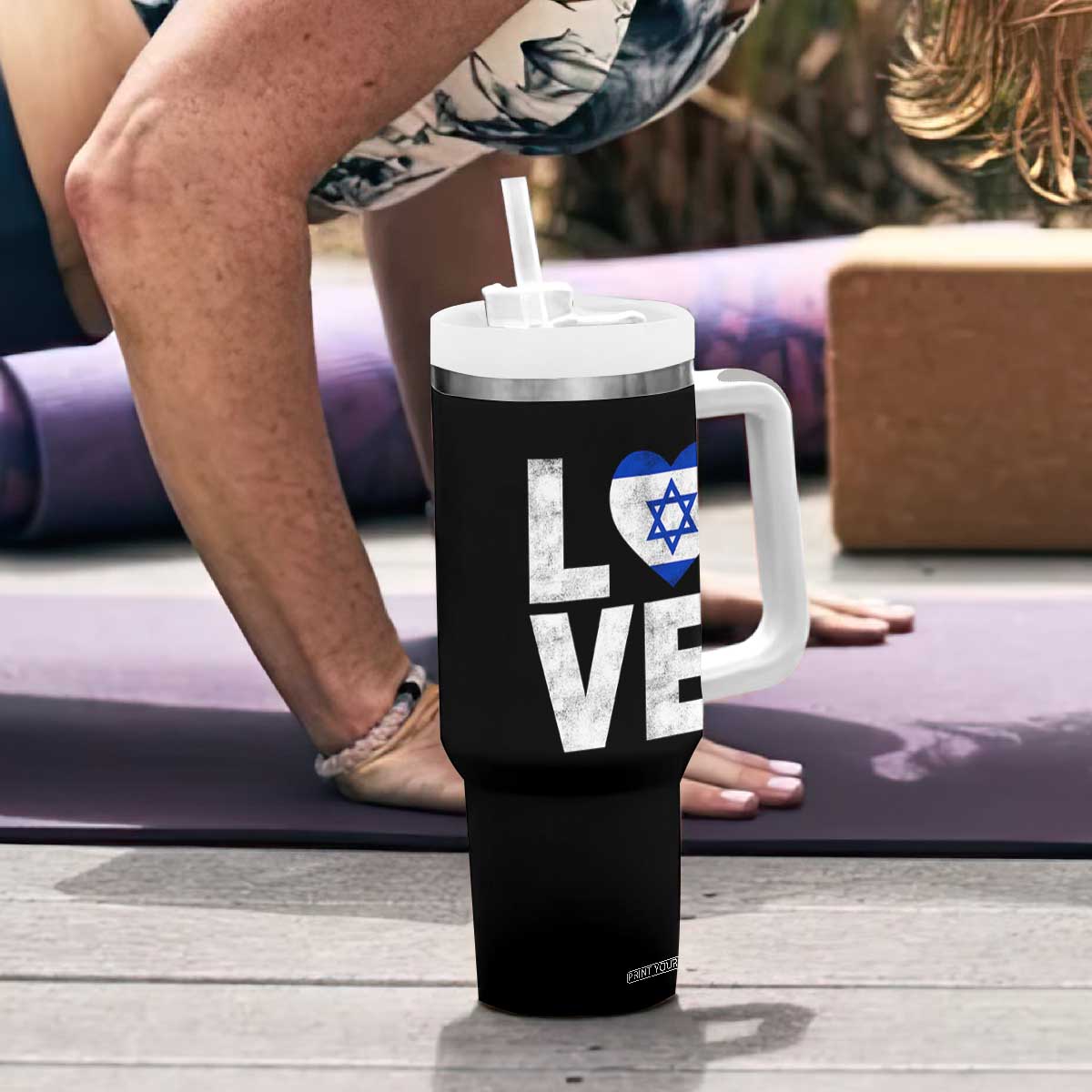 I Love Israel Jewish Gifts Star of David Israeli Tumbler With Handle TS11 Print Your Wear